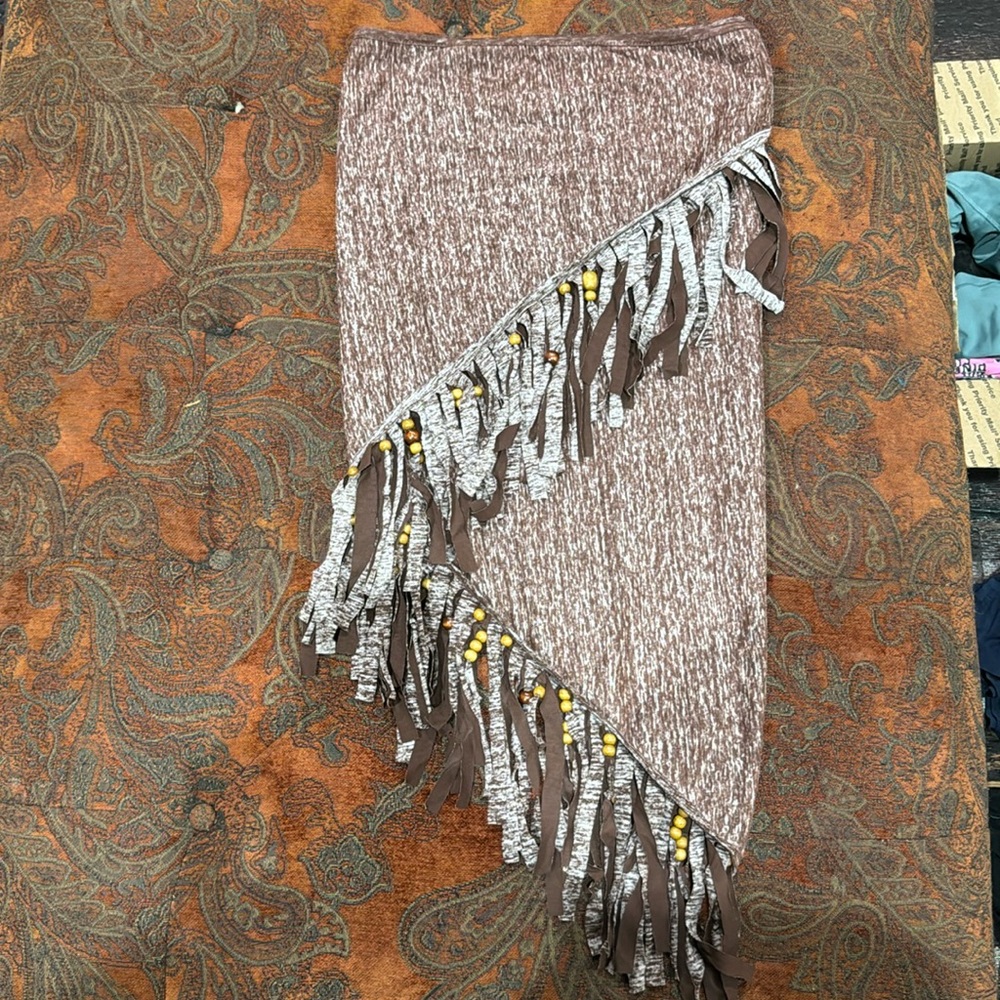 Reversible Scarf with tassels and beads